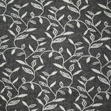 Maille dentelle ajourée motif végétal blanc fond noir