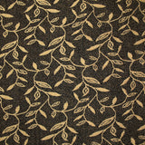 Maille dentelle ajourée motif végétal doré fond noir