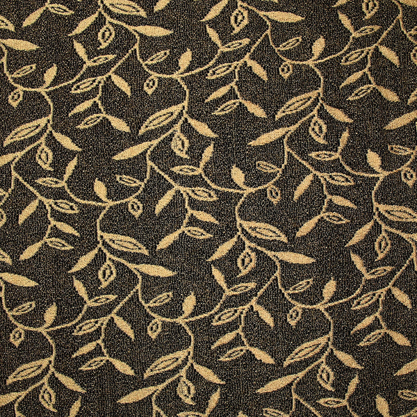 Maille dentelle ajourée motif végétal doré fond noir