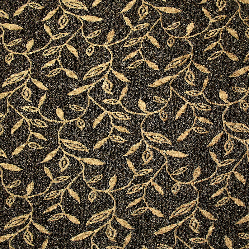 Maille dentelle ajourée motif végétal doré fond noir