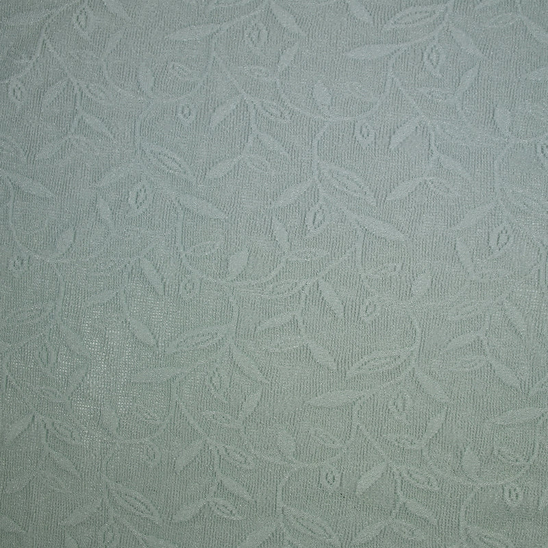 Maille dentelle ajourée motif végétal fond vert d'eau