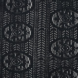 Maille dentelle effet crochet polyester bande encerclée noir
