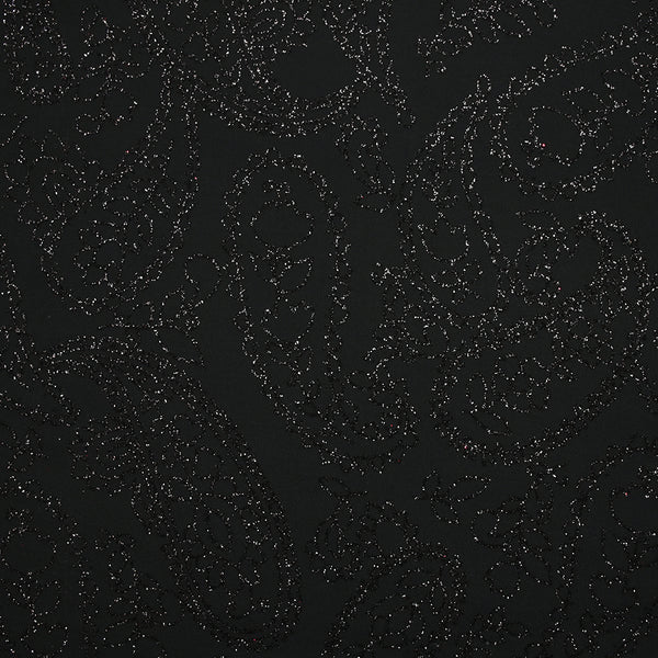 Maille fine cachemire flocage paillette fond noir