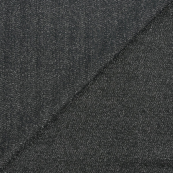 Maille fine Lurex argent fond bleu nuit