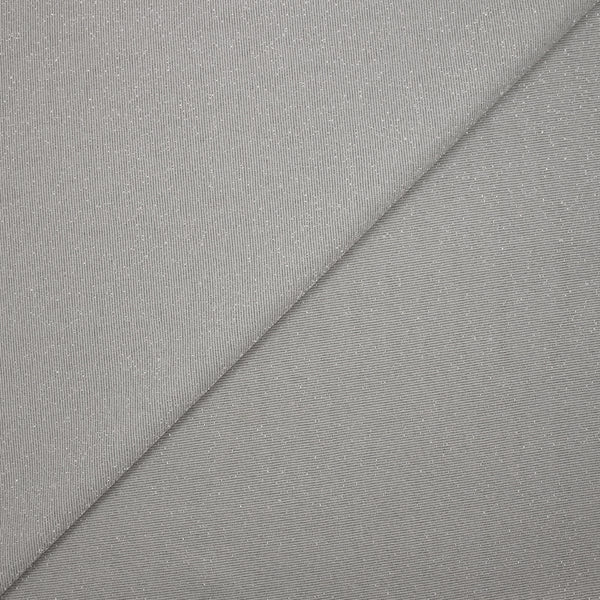 Maille fine Lurex argent fond gris clair