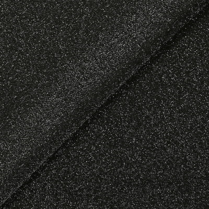 Maille fine Lurex argent fond noir