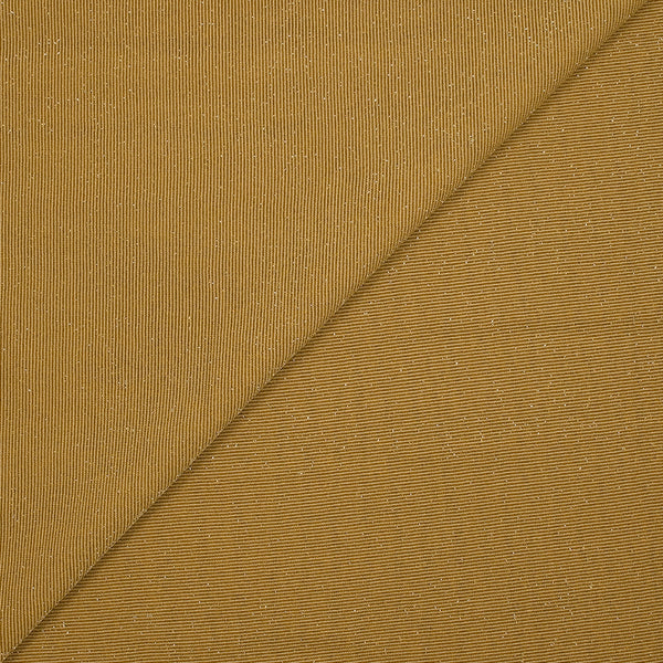 Maille fine Lurex doré fond camel