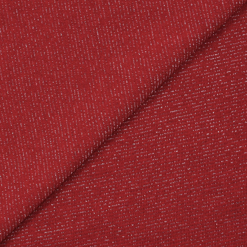 Maille Lurex rayée rouge cerise