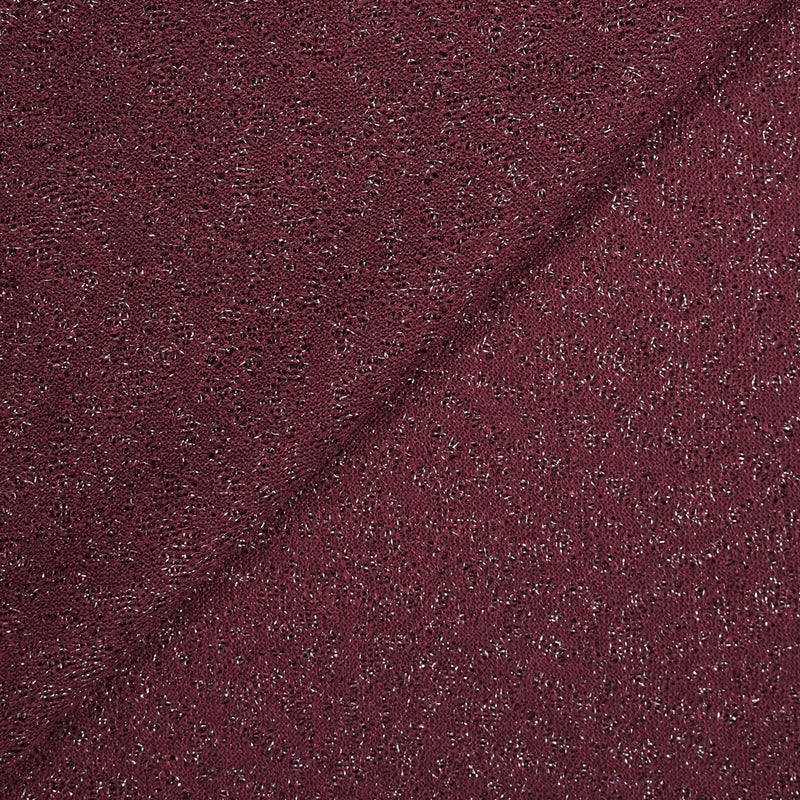 Maille Lurex Sunny ajourée fond lie de vin