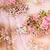 Maille maillot de bain paillette imprimée rosier fond rose