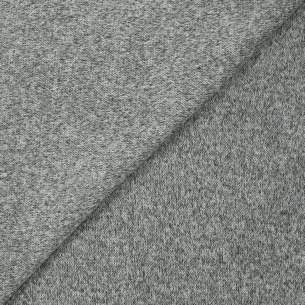 Maille polyester chinée gris clair