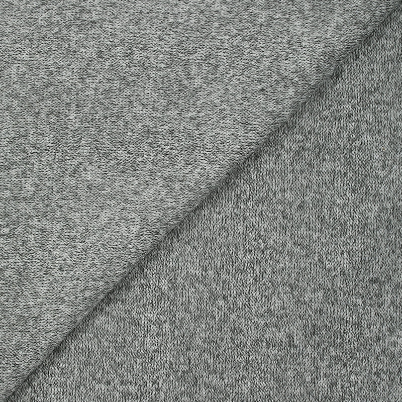 Maille polyester chinée gris clair