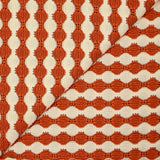 Maille polyester fantaisie écru et orange