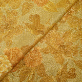 Maille polyester lamé fleurs sauvage doré