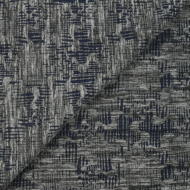 Maille texturée folie invasive gris et marine