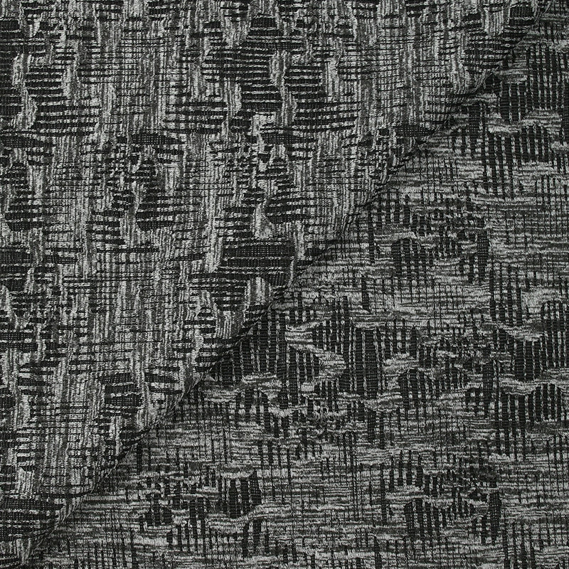 Maille texturée folie invasive gris et noir