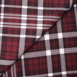 Maille texturée imprimée à carreaux bordeaux