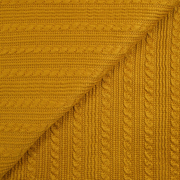 Maille torsadée fantaisie moutarde