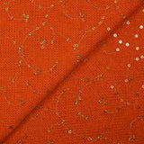 Maille tricot broderie et sequins orange