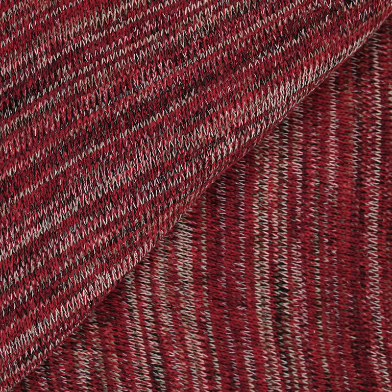 Maille tricot polycoton rayé rouge