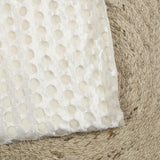 Maille velours dévorée pois fond blanc