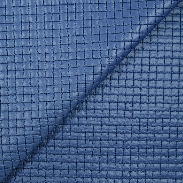 Matelassé à carreaux bleu barbeau