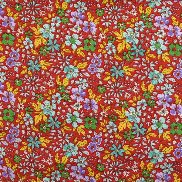 Microfibre imprimée Amanda fond rouge