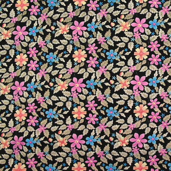 Microfibre imprimée Dakota fond noir