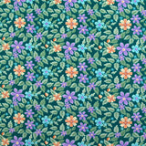 Microfibre imprimée Dakota fond turquoise foncé