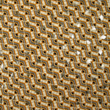 Microfibre imprimée polyester doré escalade alezan fond beige clair