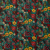Microfibre imprimée polyester fleurs Sophie fond noir