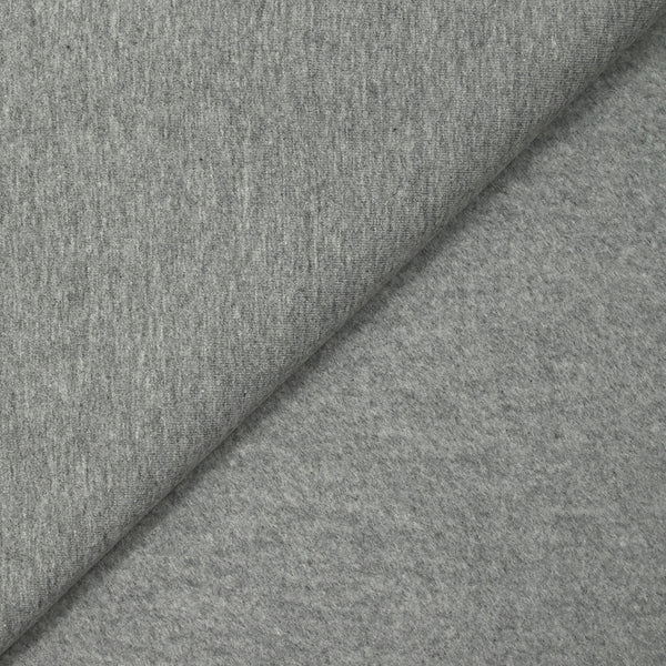 Molleton de coton french terry doux gris souris