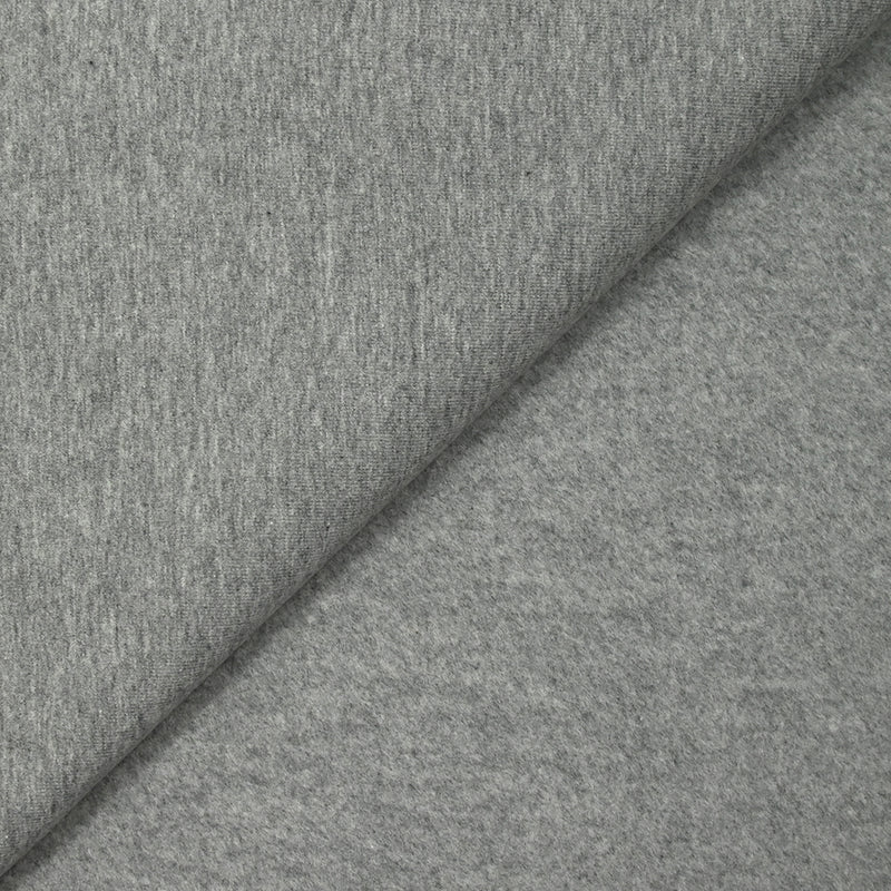Molleton de coton french terry doux gris souris
