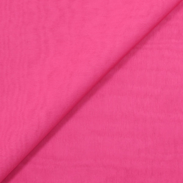 Mousseline de 100% soie rose bonbon