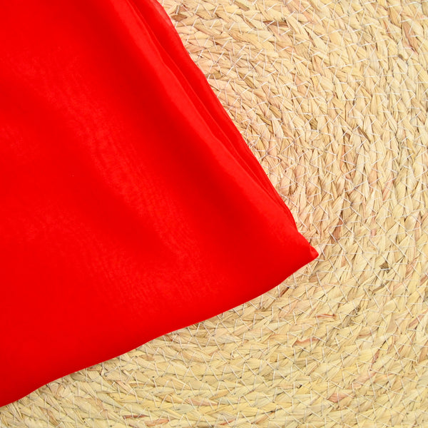Mousseline 100% soie rouge