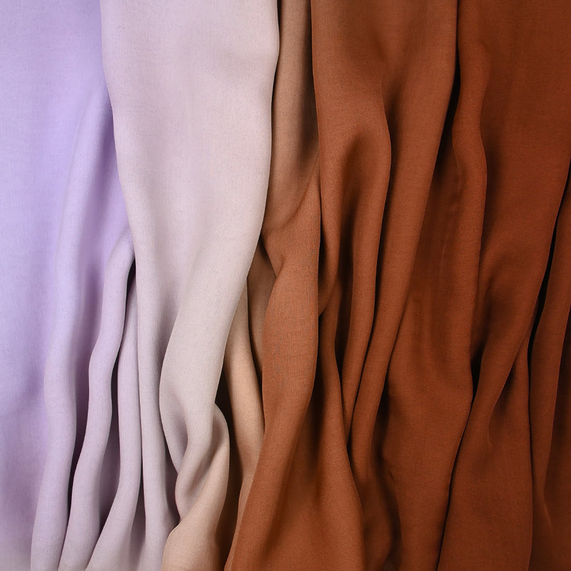 Mousseline 100% soie tie & dye marron et mauve