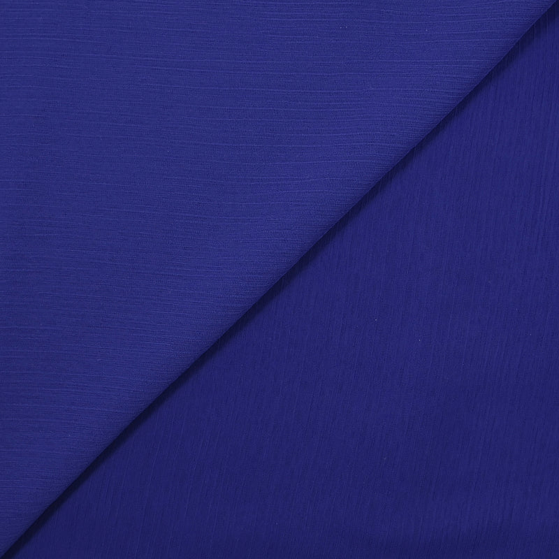 Mousseline crinkle bleu roi