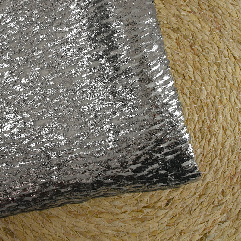 Mousseline de soie lancé découpé argent