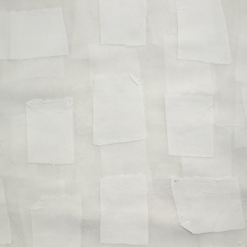 Mousseline dévorée à empiècements blanc