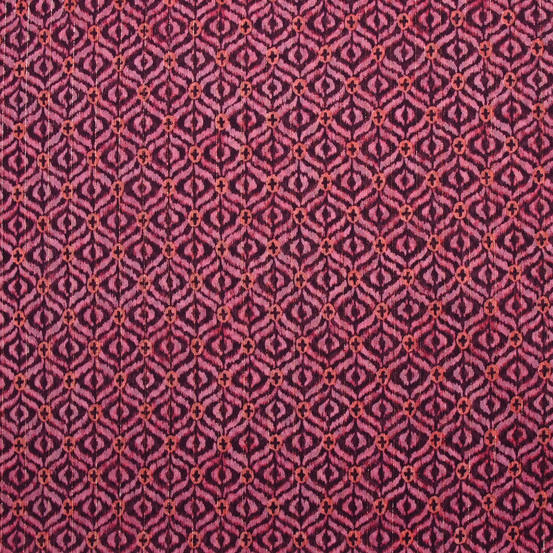 Mousseline imprimée crinkle lurex vibration positive magenta