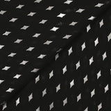 Mousseline imprimée losange argent fond noir