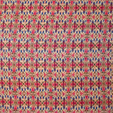 Mousseline imprimée Noémie bleu et fuchsia fond blanc cassé