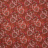 Mousseline crinkle polyester imprimé éventail brique