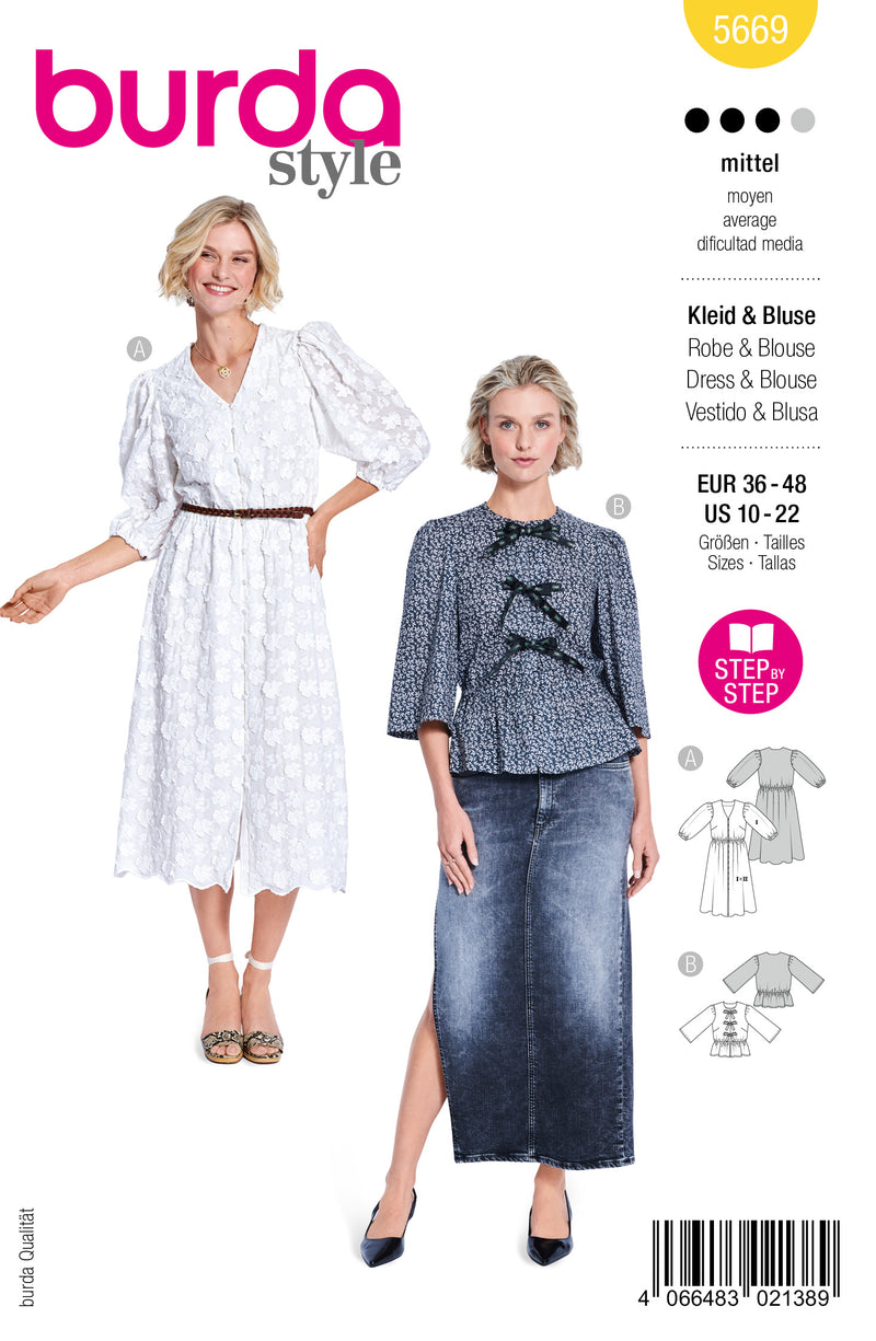 Patron Burda n°5669 : Robe & Blouse – Les Coupons de Saint-Pierre