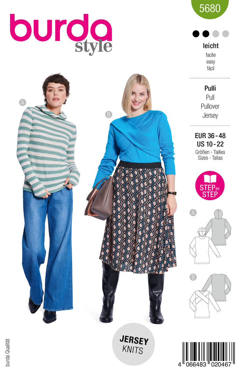 Patron Burda n°5680 : Pull