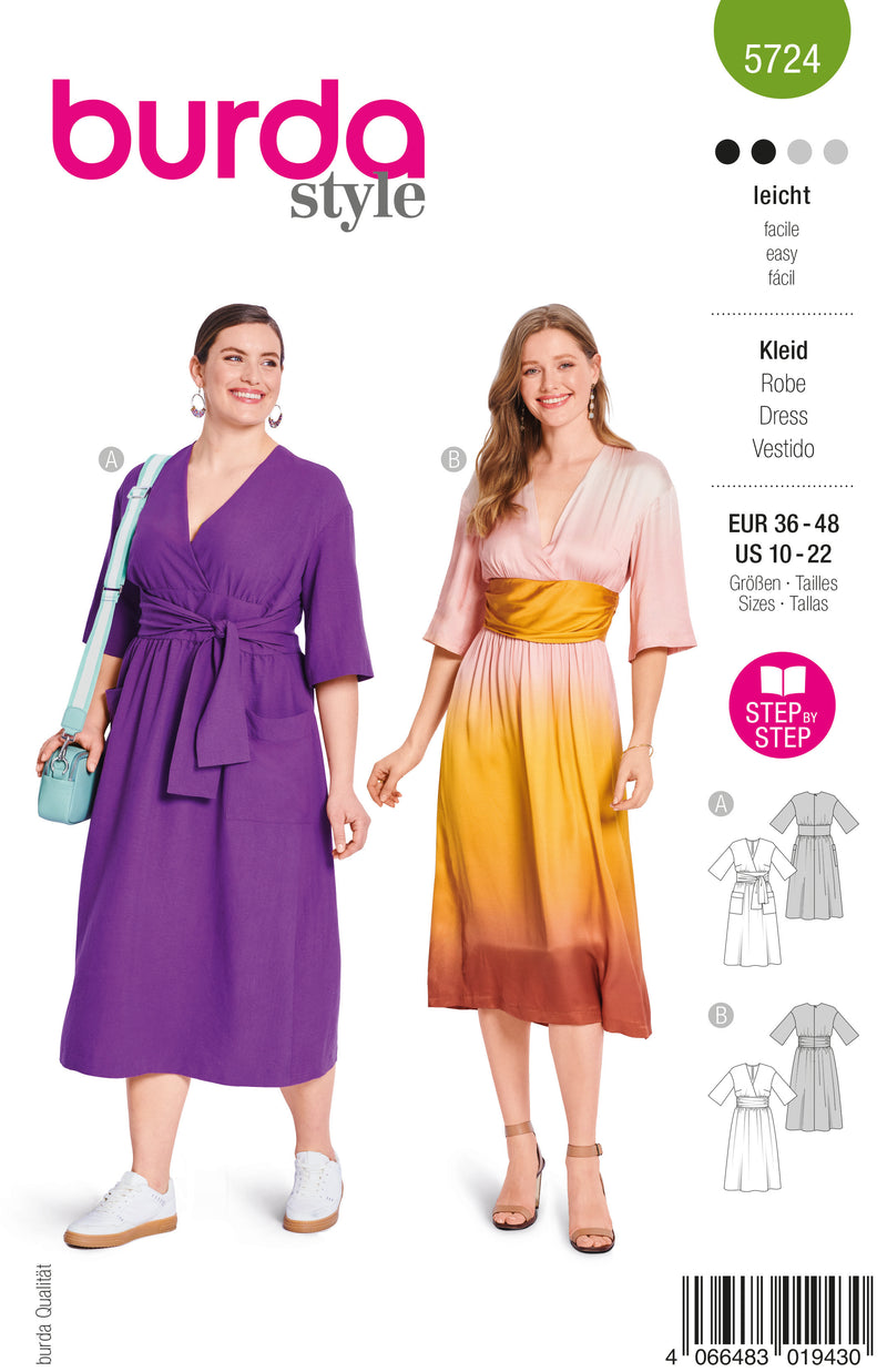 Burda Robe Pattern Patron Burda n°5724 : Robe – Les Coupons de Saint-Pierre