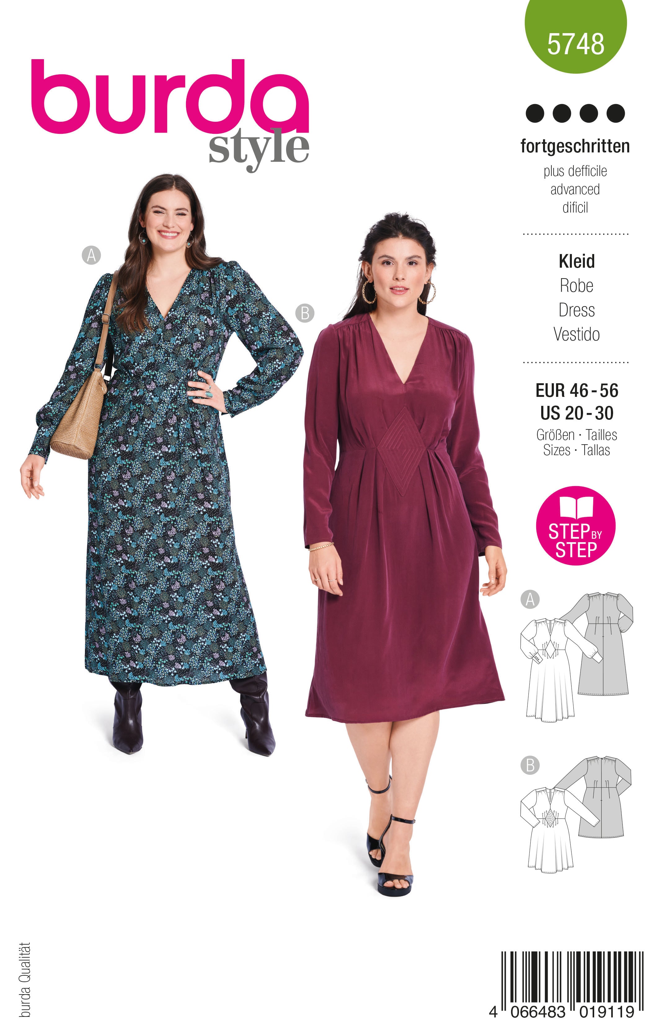 Patron Burda n°5748 : Robe – Les Coupons de Saint-Pierre