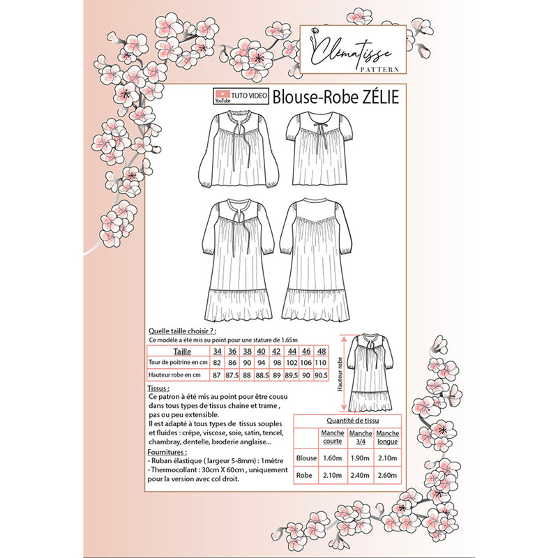Patron de couture Blouse-Robe ZELIE