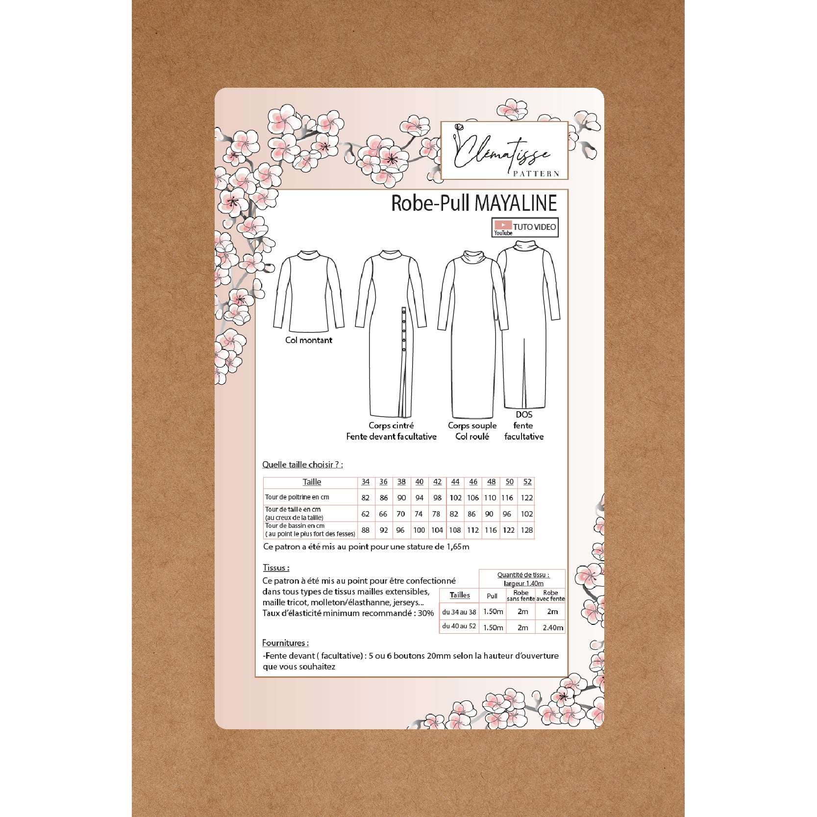 Patron de couture Robe-Pull MAYALINE – Les Coupons de Saint-Pierre
