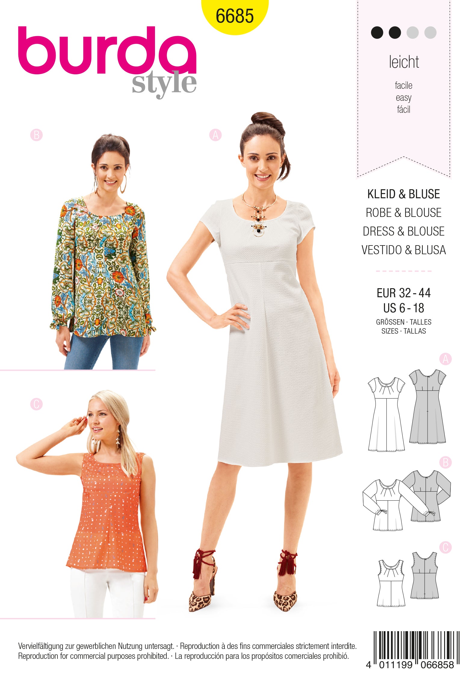 Patron N°6685 Burda : Robe et top taille haute – Les Coupons de Saint ...